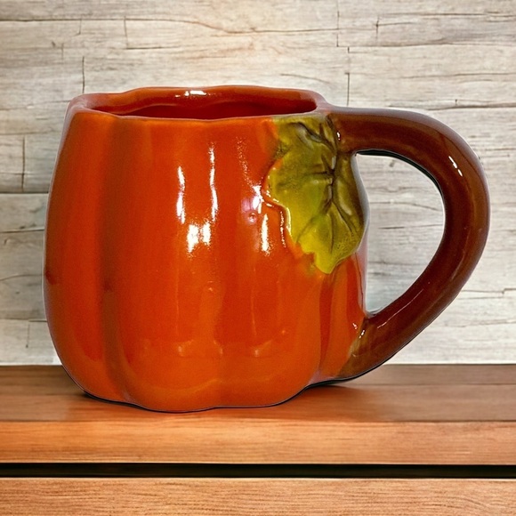 Harvest Pumpkin Mug Artisan Hand Painted Glazed Ceramic Functional Art - Picture 11 of 15